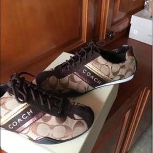 SOLD! Coach suede tennis shoes size 5.5